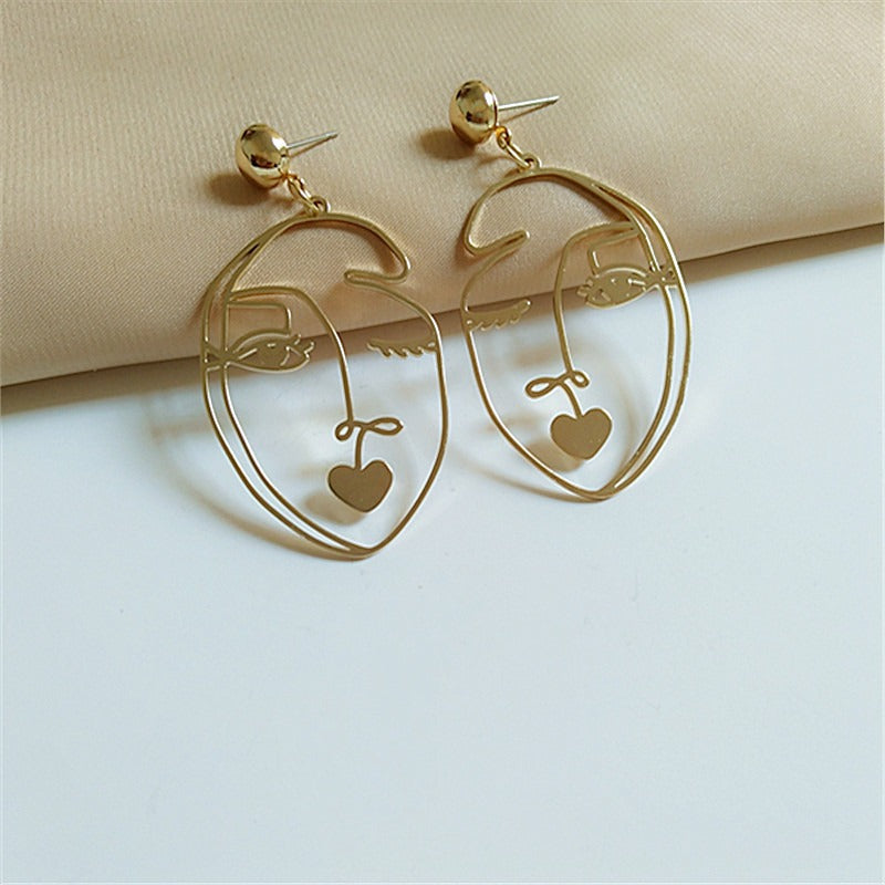 18k Earring accessories retro hollow niche accessories