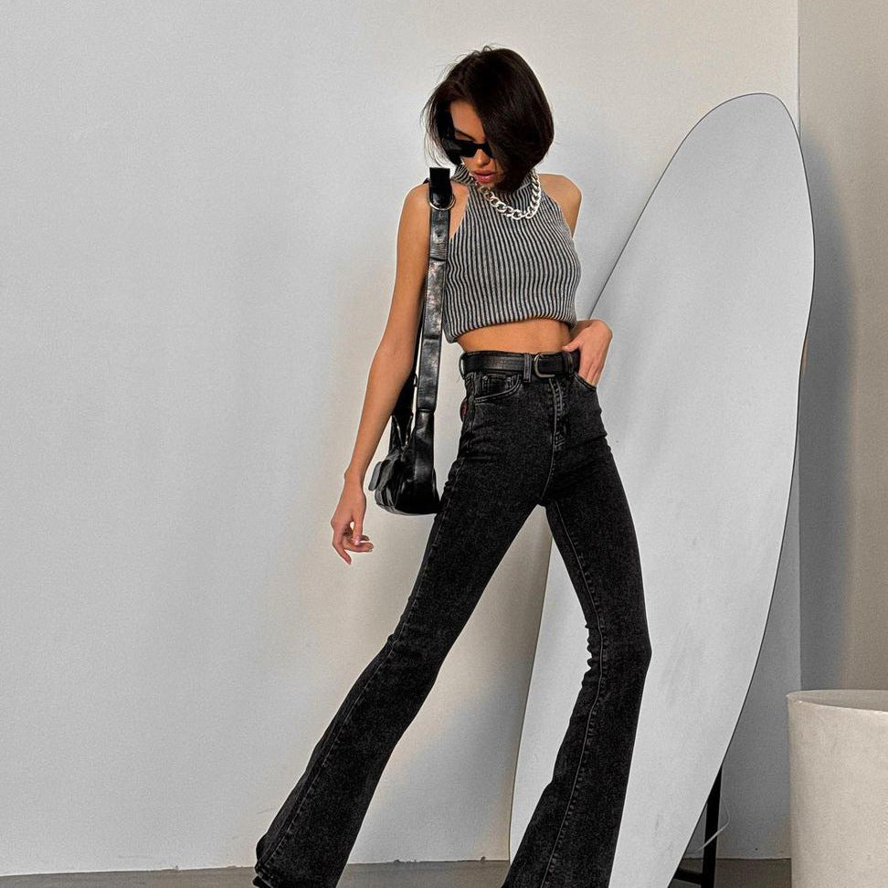 High Neck Sleeveless Crop Top  Spring Summer Casual