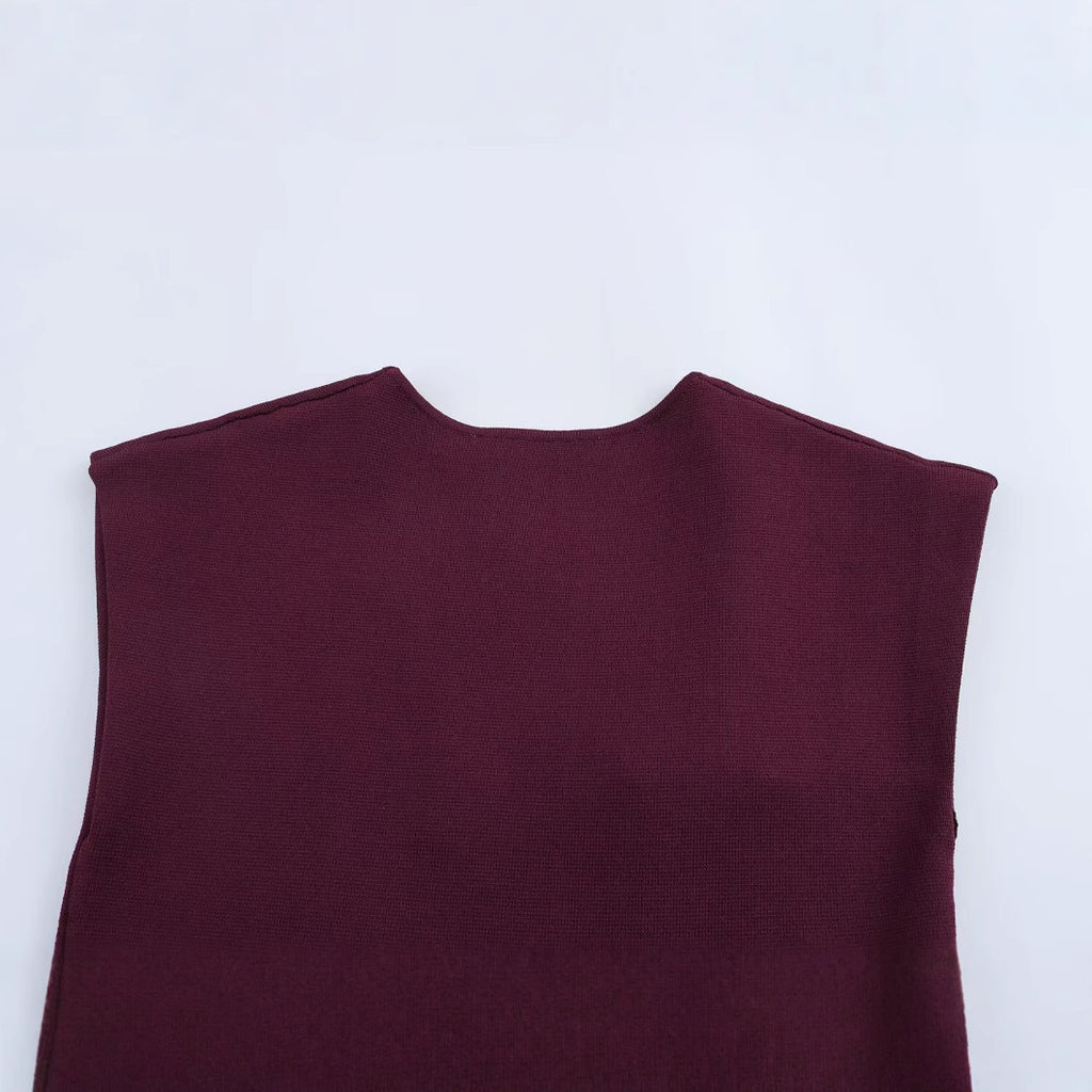 Summer fashion slim fit gold inlaid knitted sleeveless top