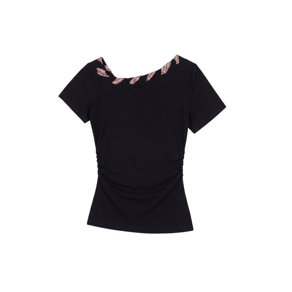 Off-Shoulder Short Sleeve T-Shirt for Women, Casual Summer Top