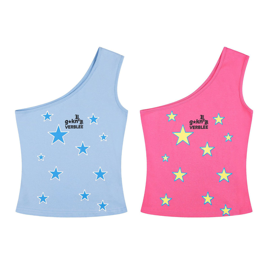 Tank Top for Women with Star Print, Slim-Fitting,  Sleeveless Summer Top