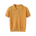 Summer women's polo shirt knitted short sleeved top