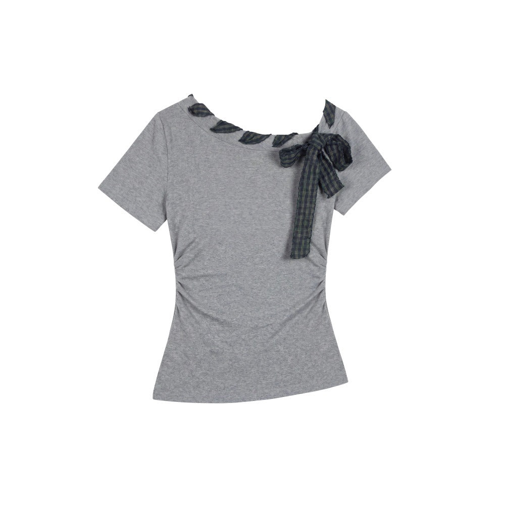 Off-Shoulder Short Sleeve T-Shirt for Women, Casual Summer Top
