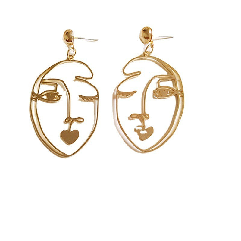 18k Earring accessories retro hollow niche accessories