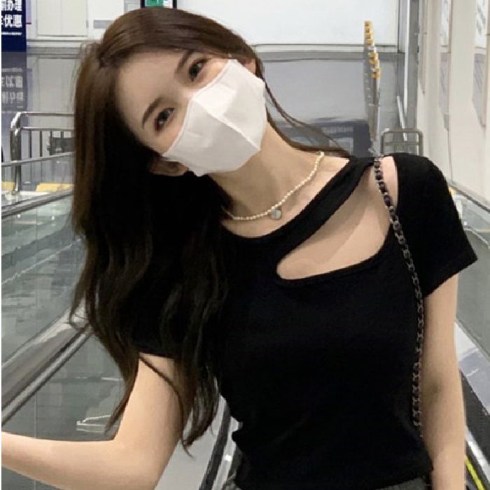 Irregular Short Sleeve Women's T-Shirt Summer Slim Fit Top