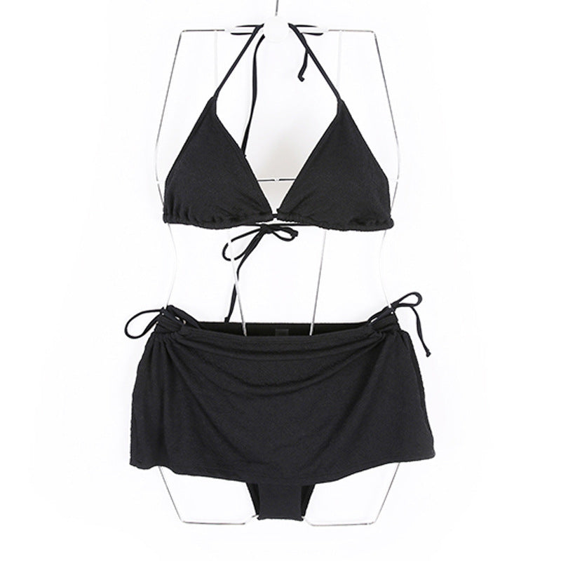 small chest enhancement, trendy two-piece skirt-style three-piece swimsuit