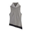 Summer asymmetrical hem lace top