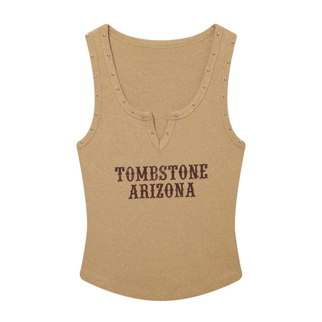 Summer Hot Girl Letter Printed Tank Top