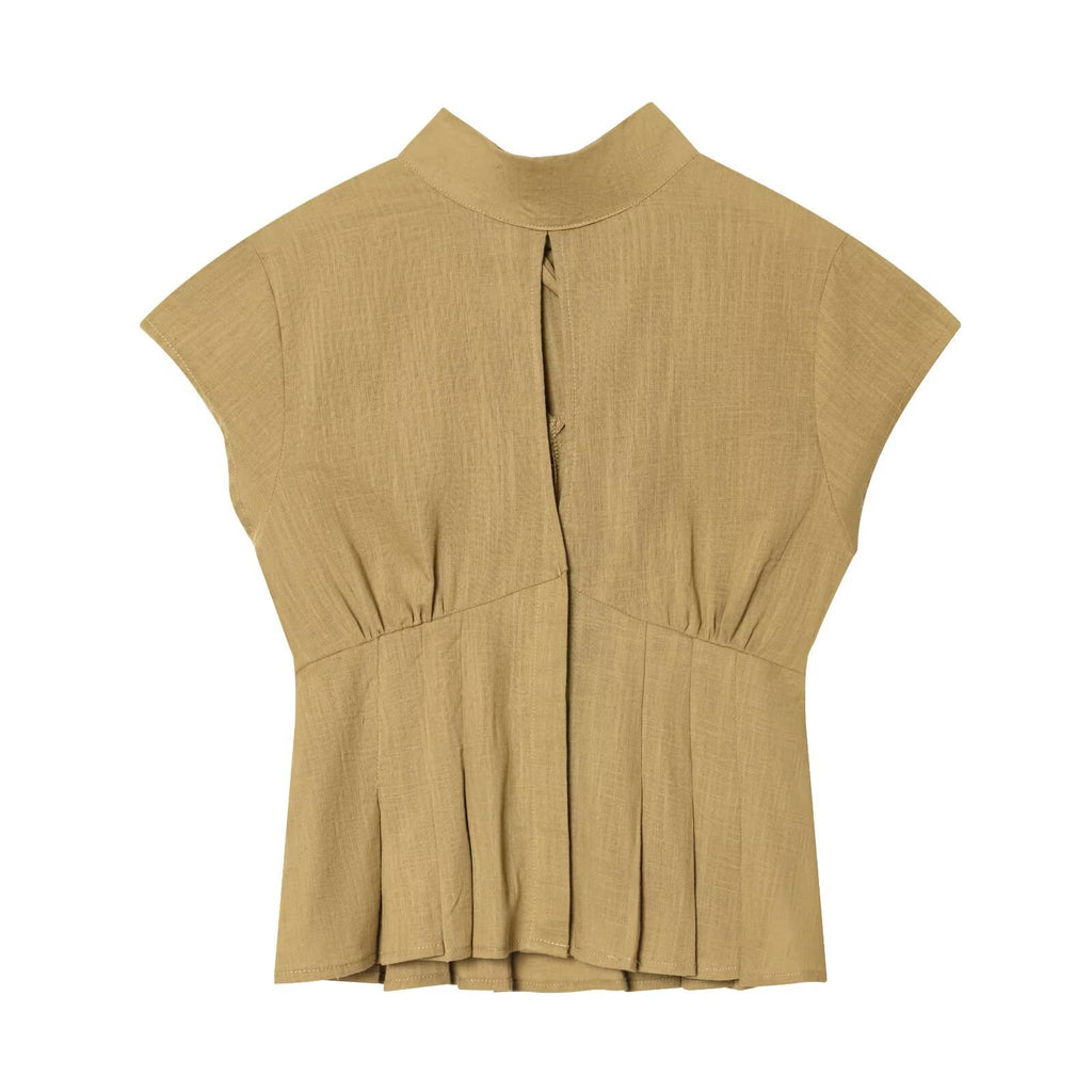 Summer Split Bow Decoration Sleeveless Top