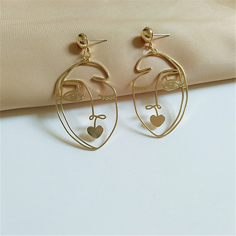18k Earring accessories retro hollow niche accessories