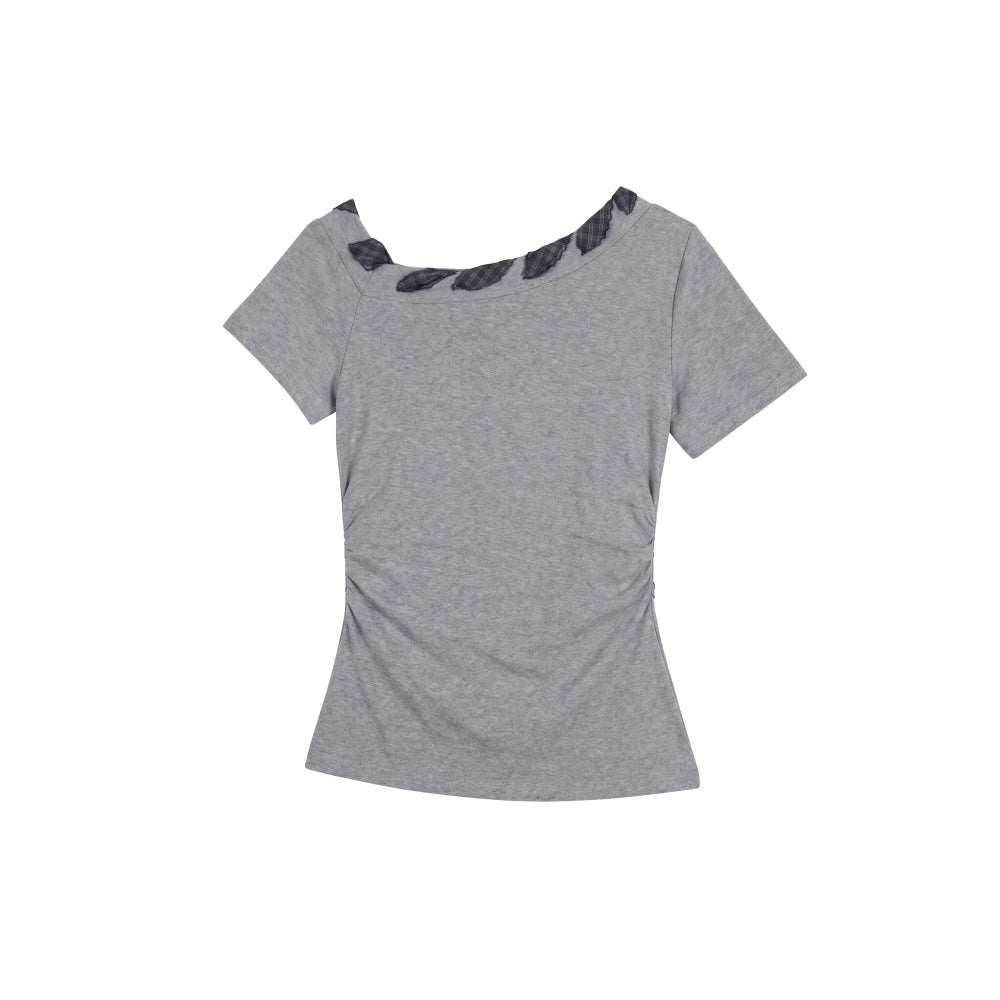 Off-Shoulder Short Sleeve T-Shirt for Women, Casual Summer Top
