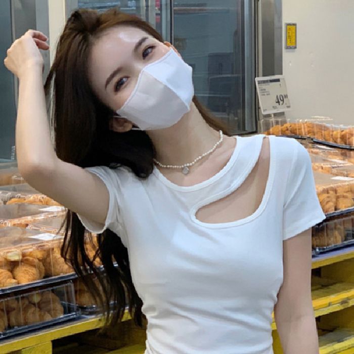 Irregular Short Sleeve Women's T-Shirt Summer Slim Fit Top