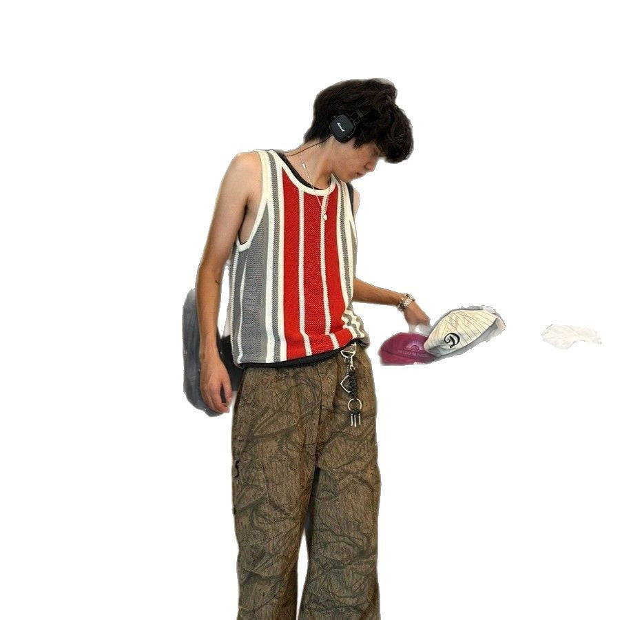 Men's summer loose street casual pullover top