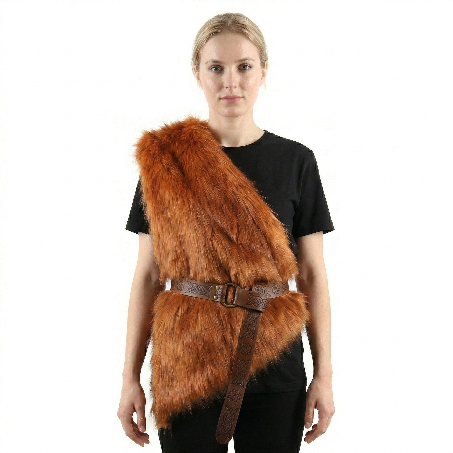 Halloween New Artificial Fur Viking Primitive Costume Vest Cosplay Performance Prop