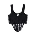 Summer New Fashionable Fishbone Waist with Hand Hooked Knitted Strap Top