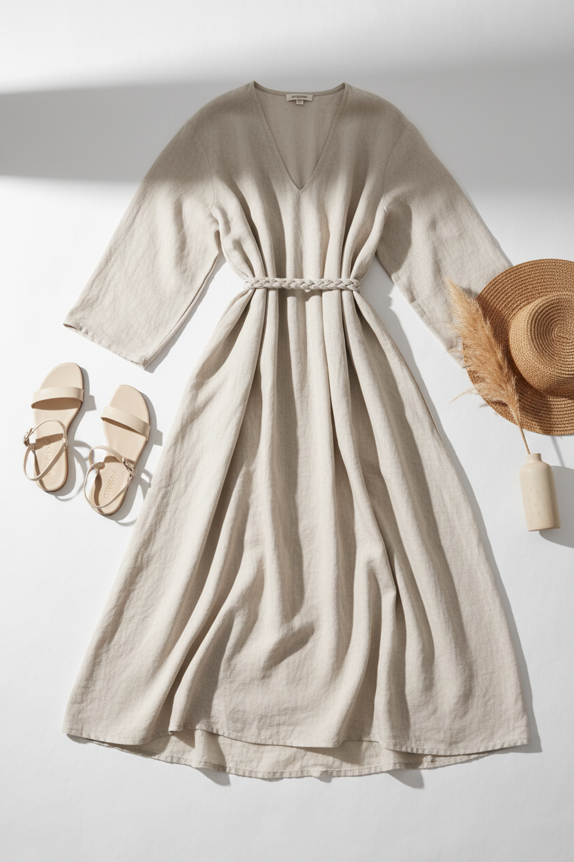 Minimalist Dress Flat Lay